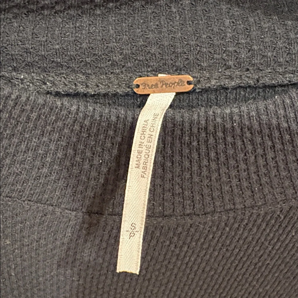 Free People Black Knit Top with Colorful Sleeves - Picture 3 of 5